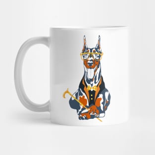 Hipster dog Doberman Pinscher Mug